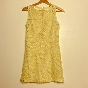 Vintage Lemon Lace Shift Dress (S)